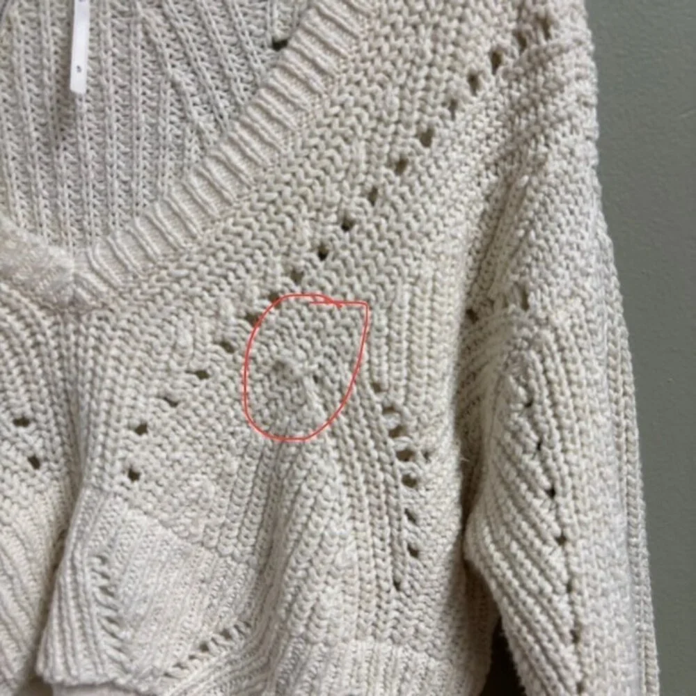 Anthropologie Womens Layered Open Knit Sweater Size LP Boho Oversize Cottagecore